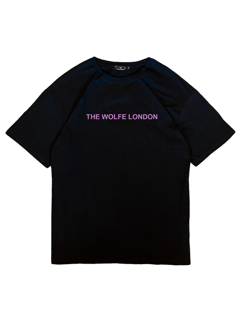 Knight Black Oversized T-Shirt Pink Text
