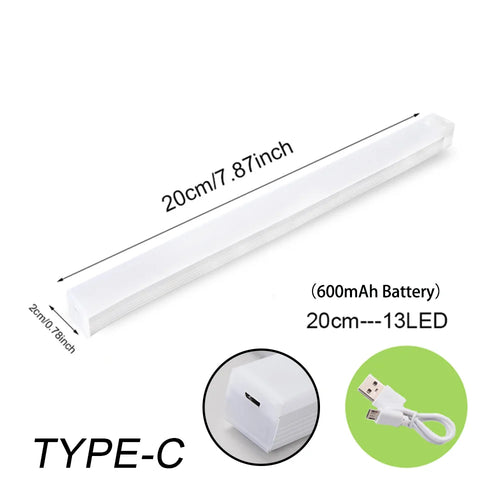 Lampe de nuit LED sans fil avec détecteur de mouvement, rechargeable, type C