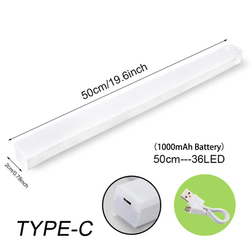 Lampe de nuit LED sans fil avec détecteur de mouvement, rechargeable, type C
