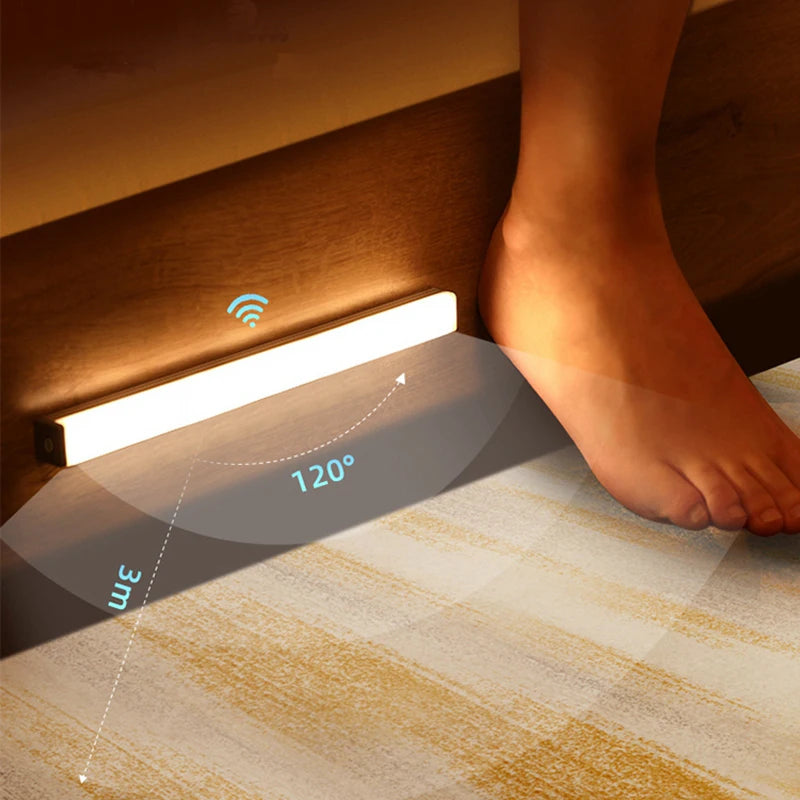 Lampe de nuit LED sans fil avec détecteur de mouvement, rechargeable, type C