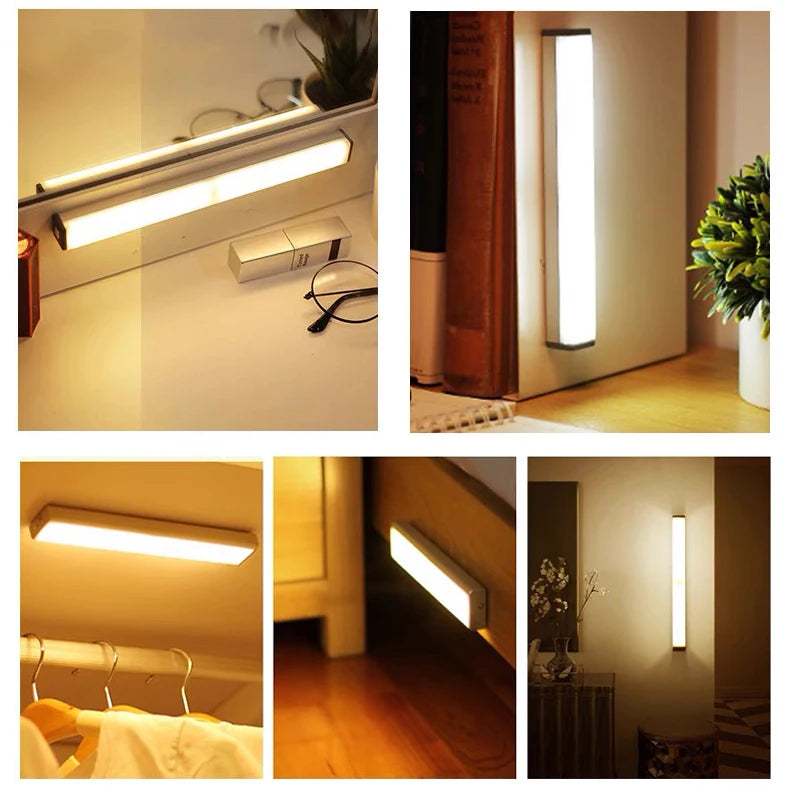 Lampe de nuit LED sans fil avec détecteur de mouvement, rechargeable, type C