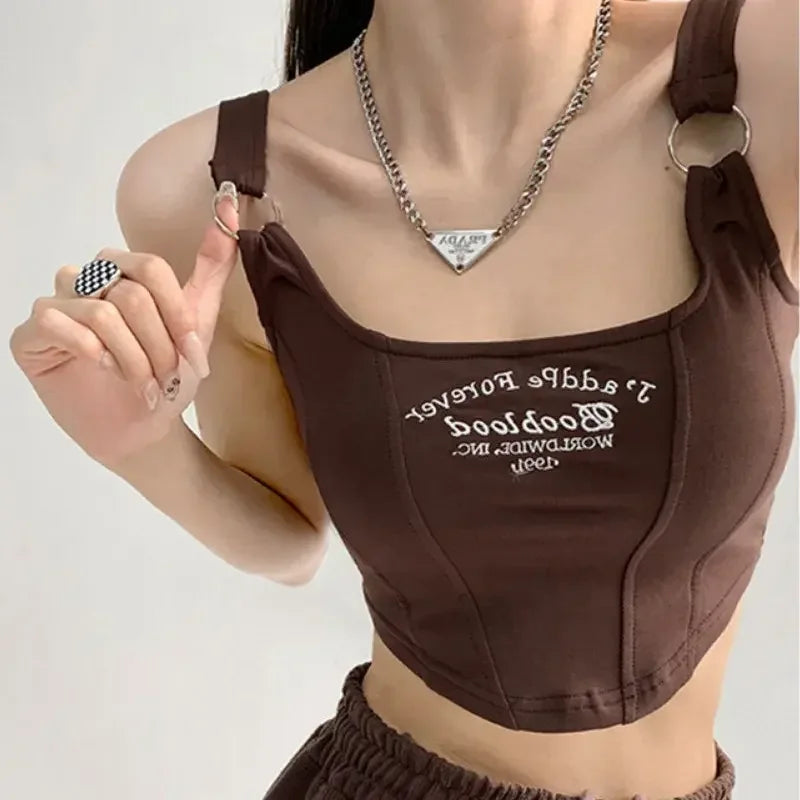 1pc Letter Print Cotton Women Small Breast Bras Hot Girls Wear Casual