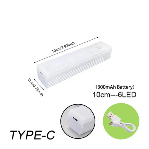 Lampe de nuit LED sans fil avec détecteur de mouvement, rechargeable, type C