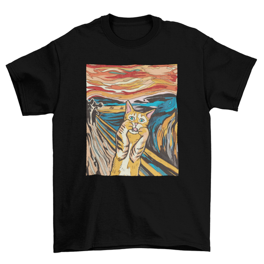 T-shirt parodique du chat The Scream