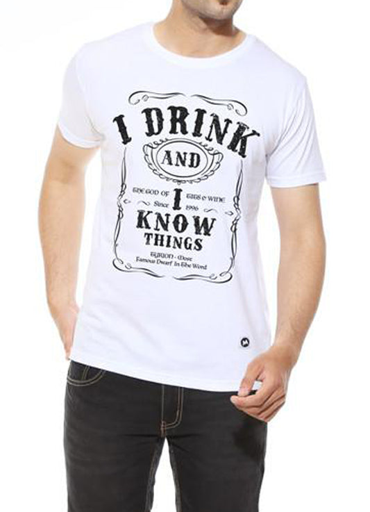 Je bois et je sais des choses - T-shirt blanc pour homme
