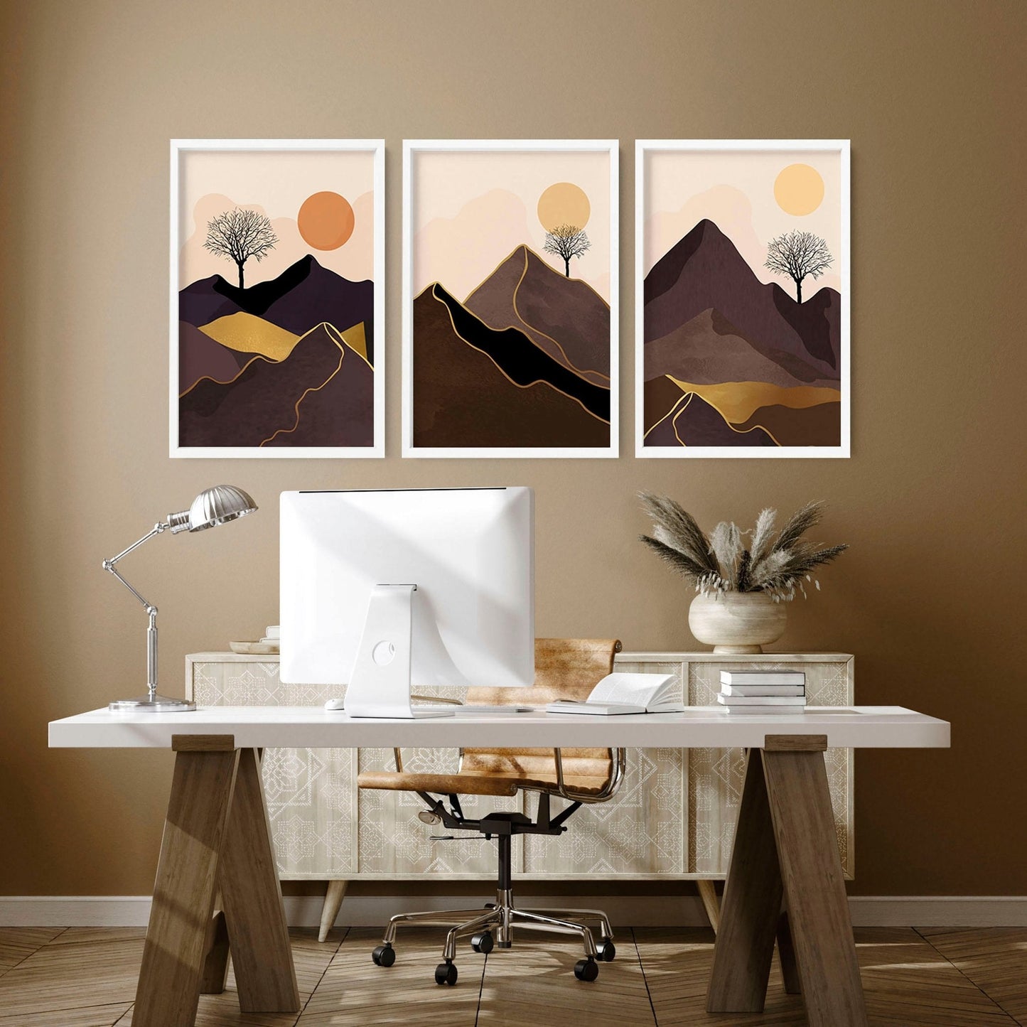 Décoration scandinave pour bureau | lot de 3 impressions murales