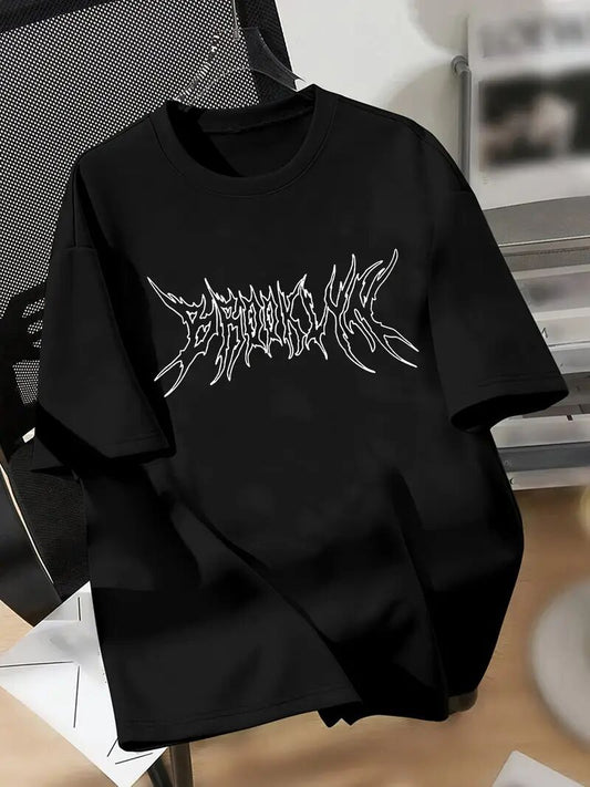 Men Irregular Print Short-Sleeved T-Shirt
