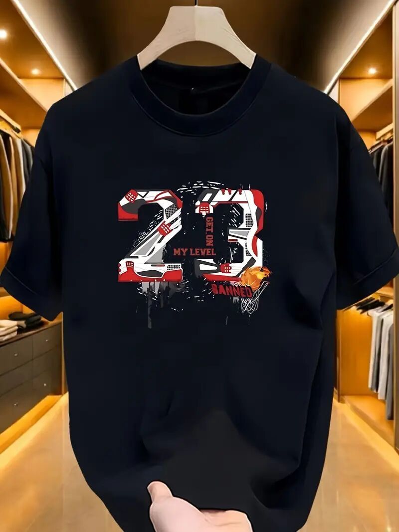 Men Colorful Digital Print Short-Sleeved T-Shirt