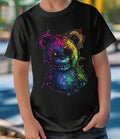 Men Colorful Bear Print Short Sleeve T-Shirt