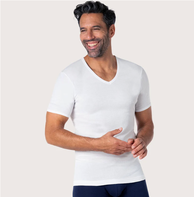 Tee-shirt col V Pur coton Premium Eminence