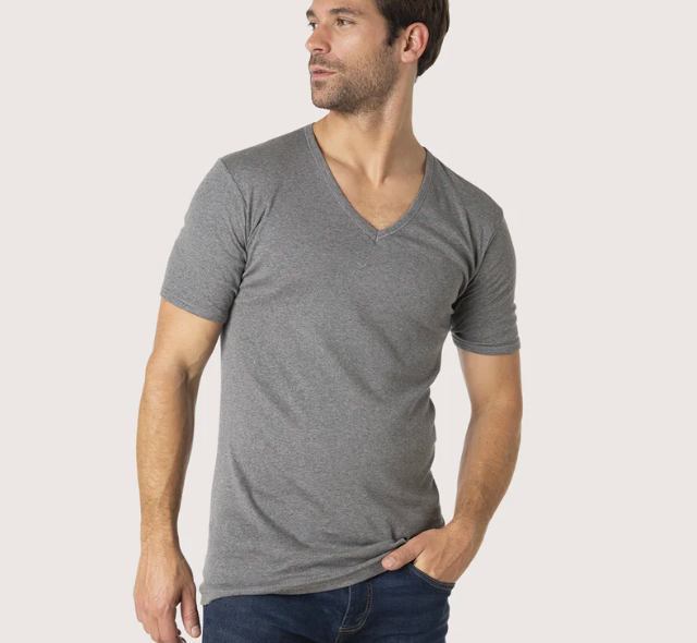 Tee-shirt col V Pur coton Premium Eminence