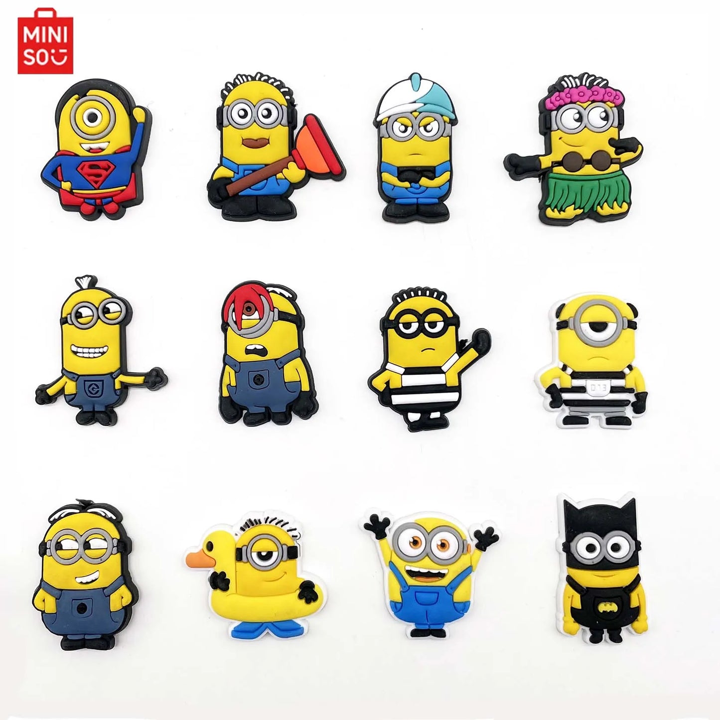 MINISO 12pcs/set Cartoon Shoes Charms PVC Accessories DIY Shoe