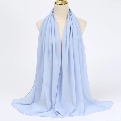 Muslim Chiffon Hijab Scarf Women Long Solid Color Head Wrap For Women