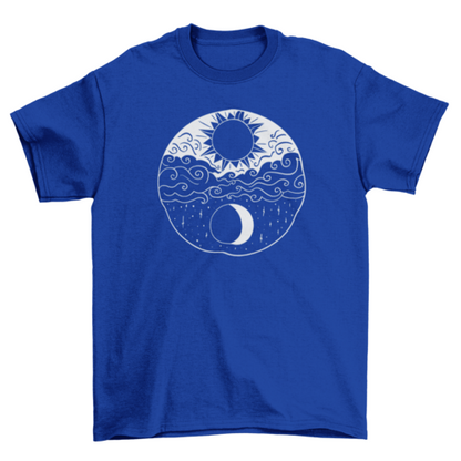 Artistic sun and moon t-shirt