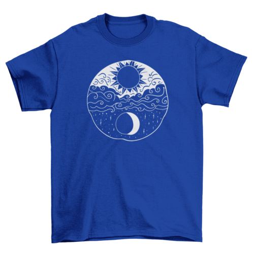 Artistic sun and moon t-shirt
