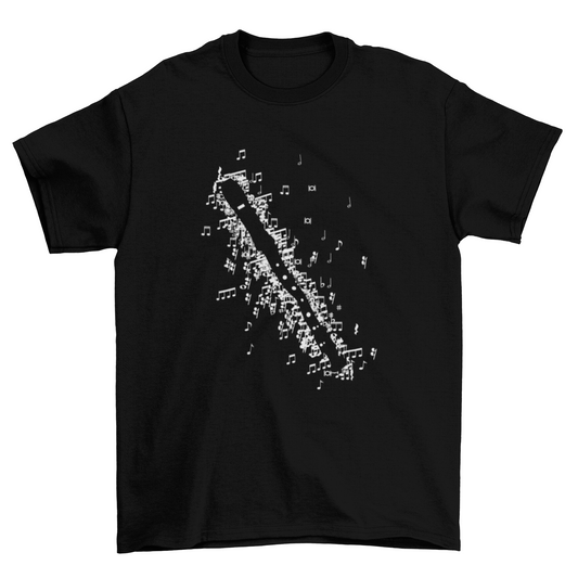 Cool Fashion Unique Recorder instrument Music musical notes t-shirt