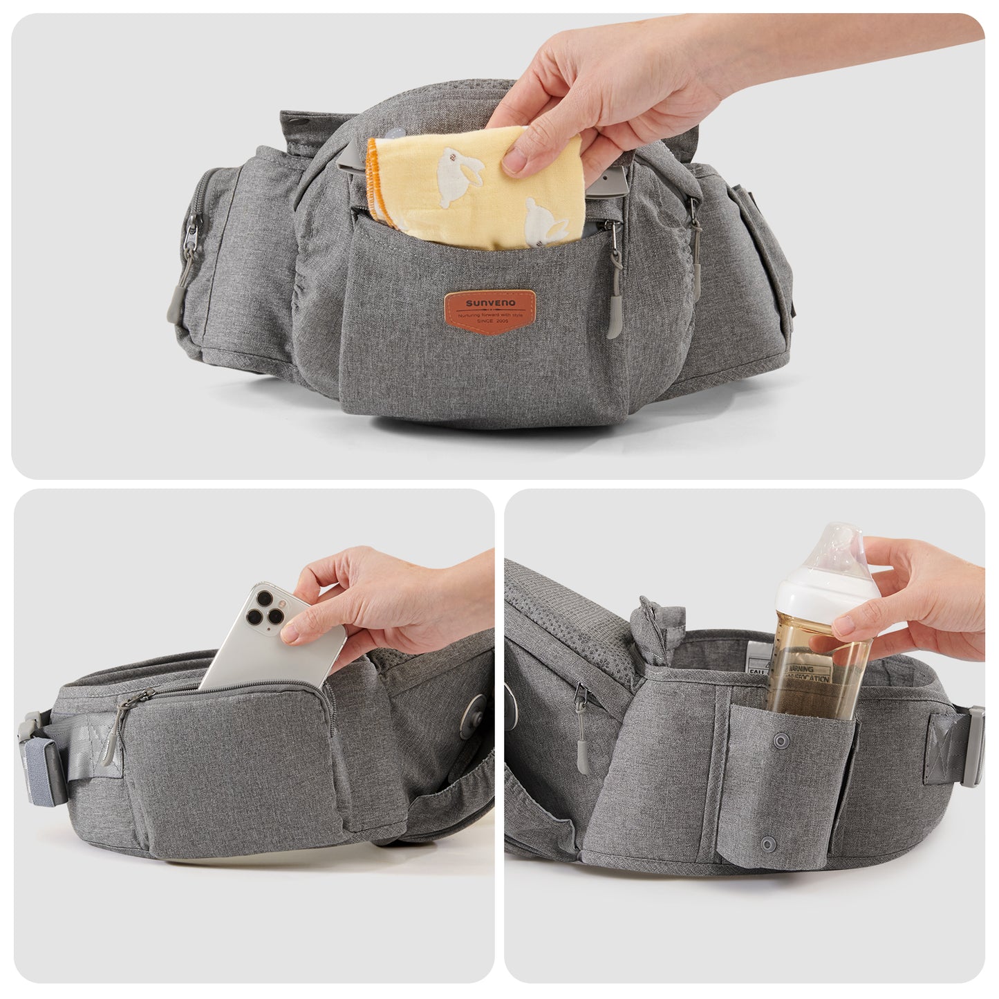 Porte-bébé ergonomique 3 en 1 et siège pour hanches