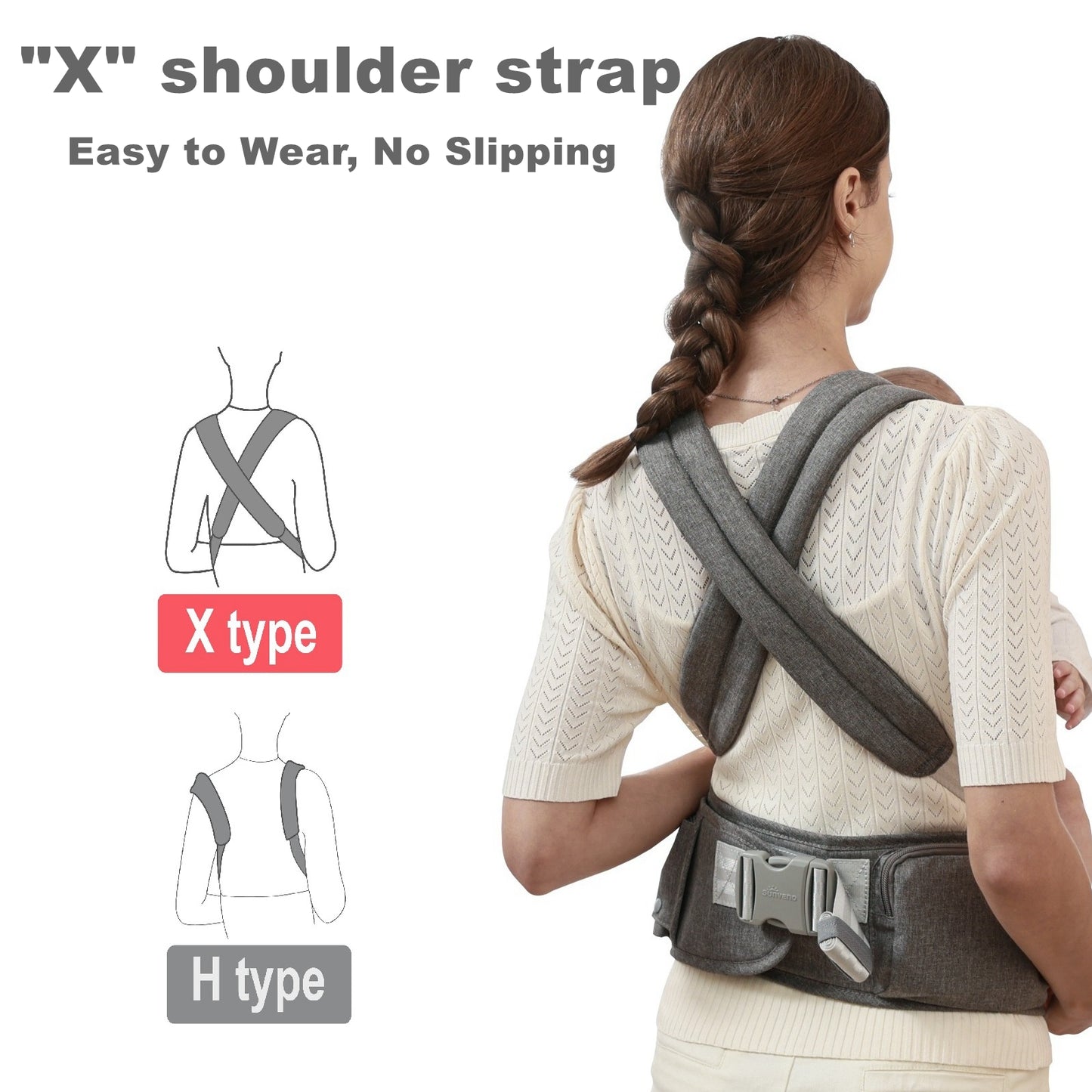 Porte-bébé ergonomique 3 en 1 et siège pour hanches