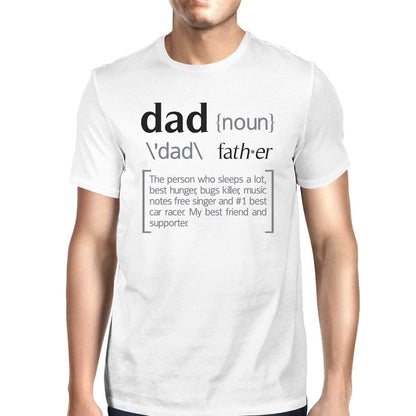 Dad Noun Mens White Cotton Tee Cute Fathers Day
