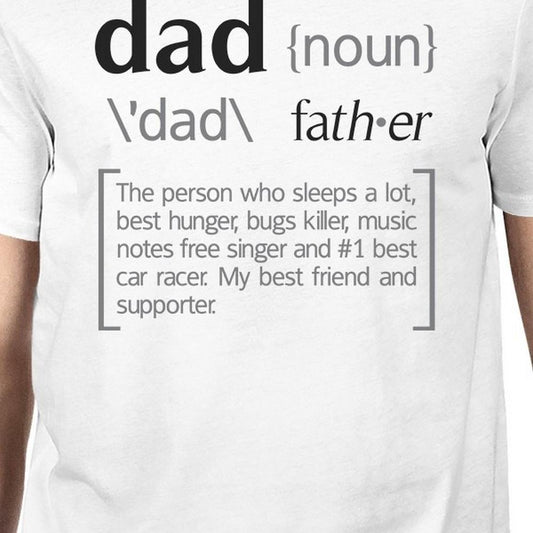 Dad Noun Mens White Cotton Tee Cute Fathers Day
