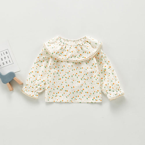Chemise à manches longues à carreaux/fleurs pour enfants filles, nouvelle collection automne 