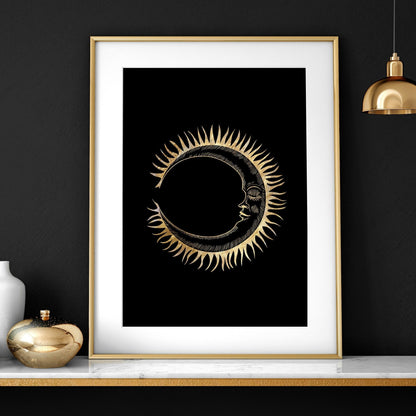 Sun and moon wall art | set of 2 wall art prints