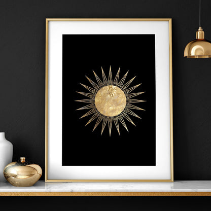 Sun and moon wall art | set of 2 wall art prints